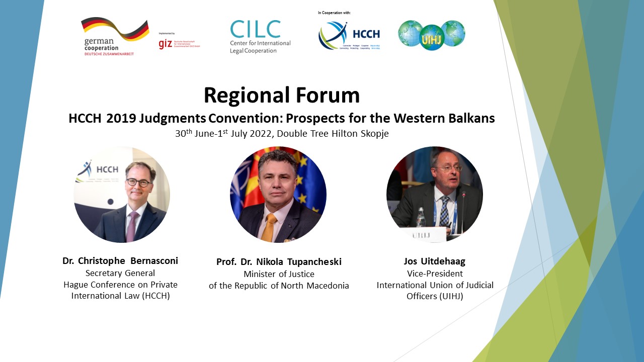Regional Forum “HCCH 2019 Judgments Convention: Prospects for the Western Balkans”